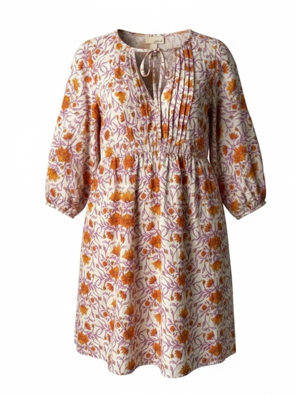 UNIVERSAL THREAD Floral Puff Sleeve Mini Dress Orange Purple Small